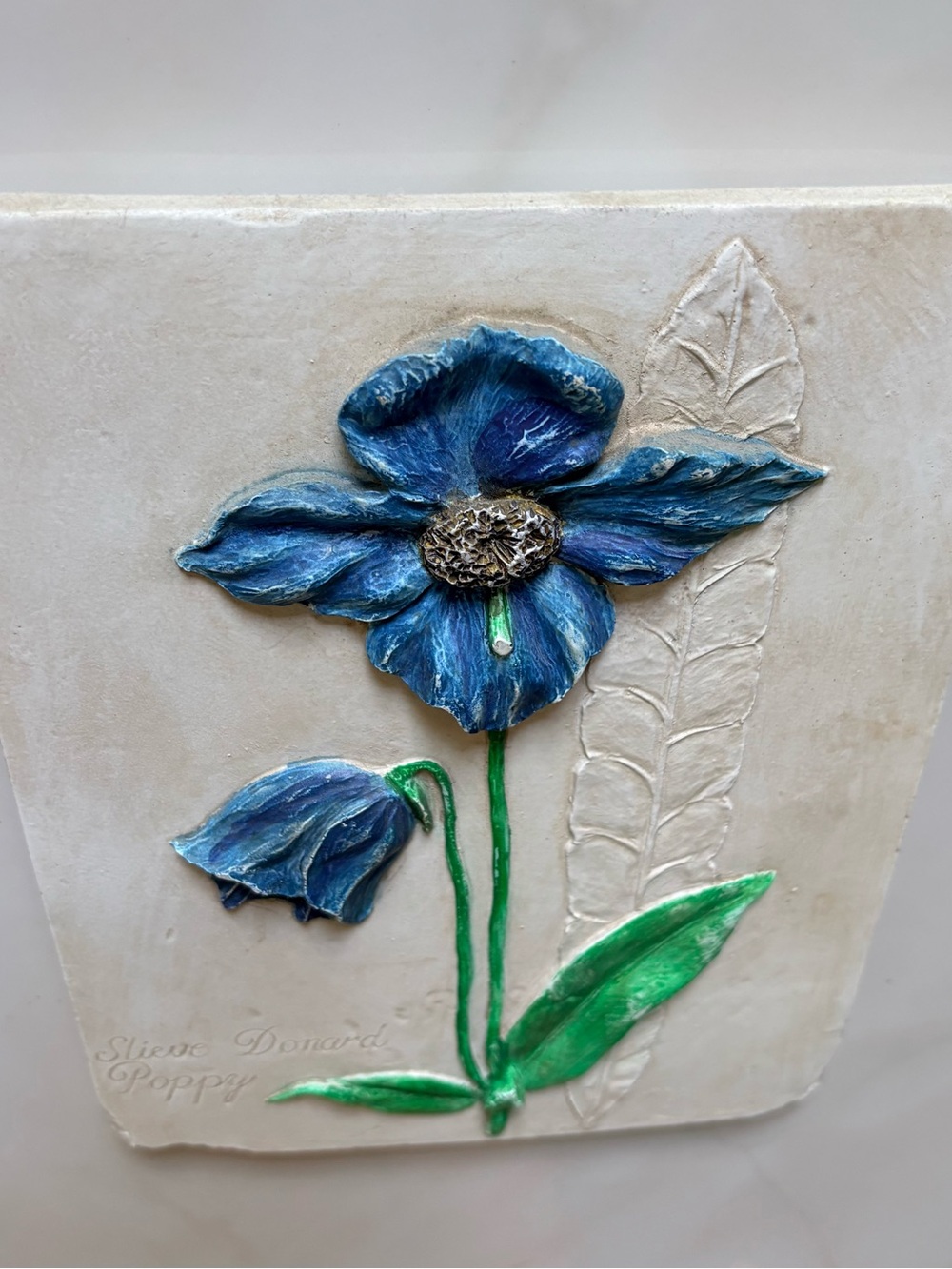 Vintage Hen-Feathers Hand Cast Slieve Donard Poppy 3D Relief Wall Plaque Art - Picture 7 of 12